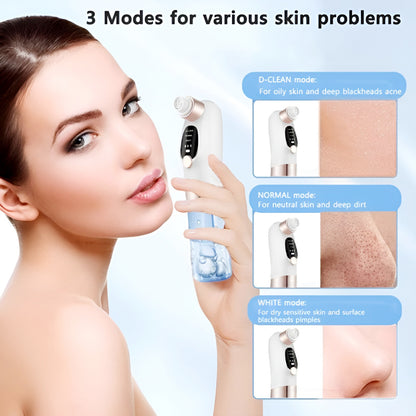 Portable Electric Rechargeable Bubble Blackhead Remover Pore Vacuum Cleaner with Interchangeable Heads