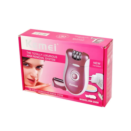 KM-2068 Kemei 2-In-1 High-Quality Electric Rechargeable Shaver Epilator for Women