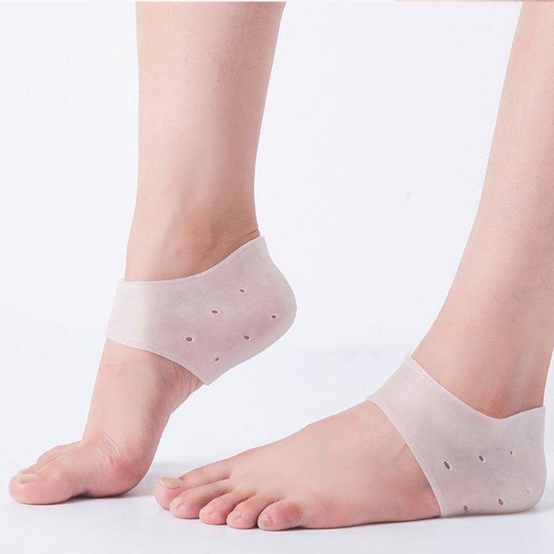 Set Of 4 Pairs Silicone Gel Moisturizing Heel Socks -Unisex Foot Protectors With Shoe Cushion For Cracked Heel Pain Relief