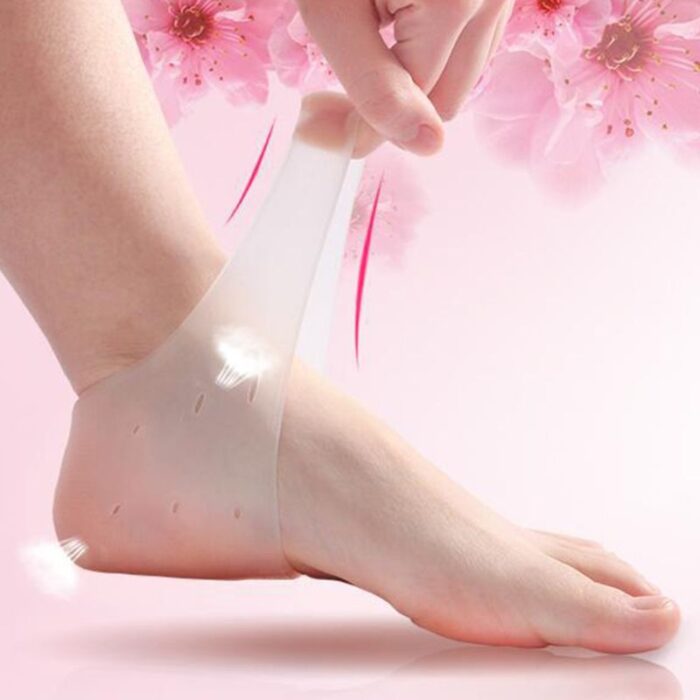 Set Of 4 Pairs Silicone Gel Moisturizing Heel Socks -Unisex Foot Protectors With Shoe Cushion For Cracked Heel Pain Relief