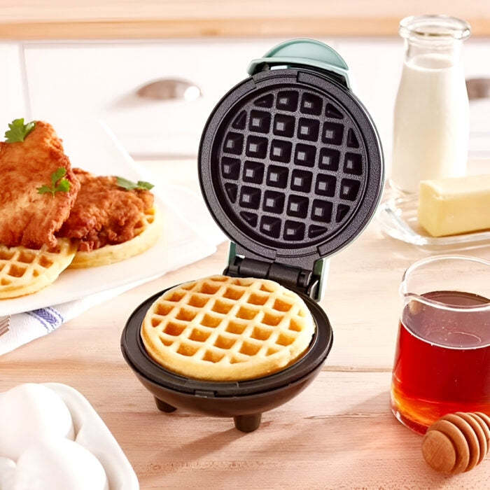 Compact 4-Inch Non-Stick 350-Watt Electric Mini Waffle Maker Machine