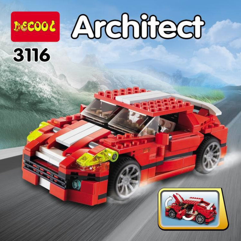 374Pcs Architect Bricks 3 In 1 Dinosaur Car Airplane Building Blocks Set