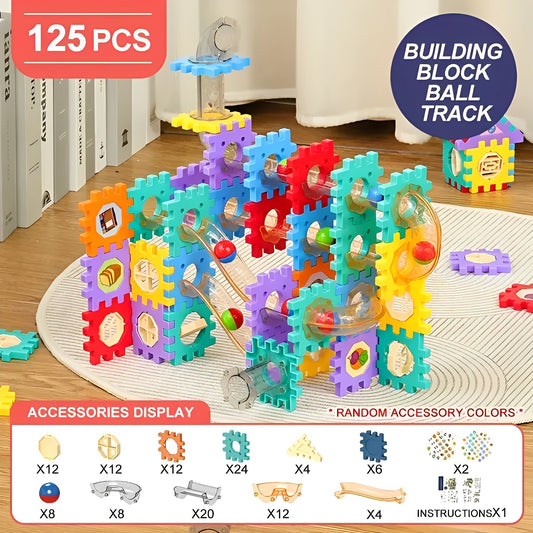 125Pcs DIY Creative Pipeline Rolling Ball Building Blocks Marble Drop Set