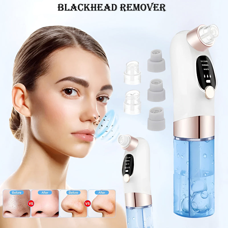 Portable Electric Rechargeable Bubble Blackhead Remover Pore Vacuum Cleaner with Interchangeable Heads