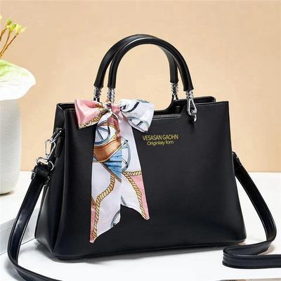 Women's Leather Shoulder Bag With Long Belt