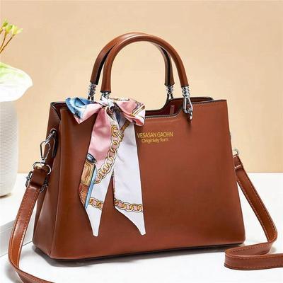 Women's Leather Shoulder Bag With Long Belt