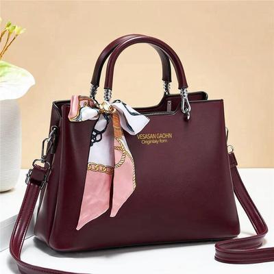 Women's Leather Shoulder Bag With Long Belt