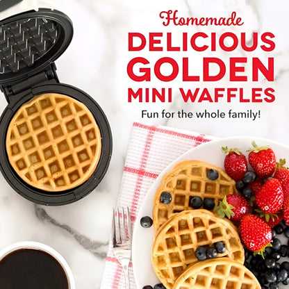 Compact 4-Inch Non-Stick 350-Watt Electric Mini Waffle Maker Machine