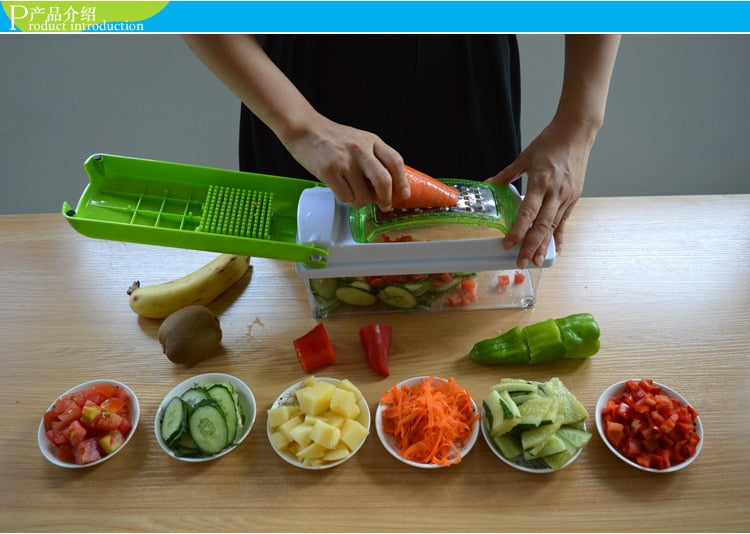 12pcs Set Nicer Dicer Plus Multi-Function Kitchen Tool Vegetables Fruits Dicer Food Slicer Cutter