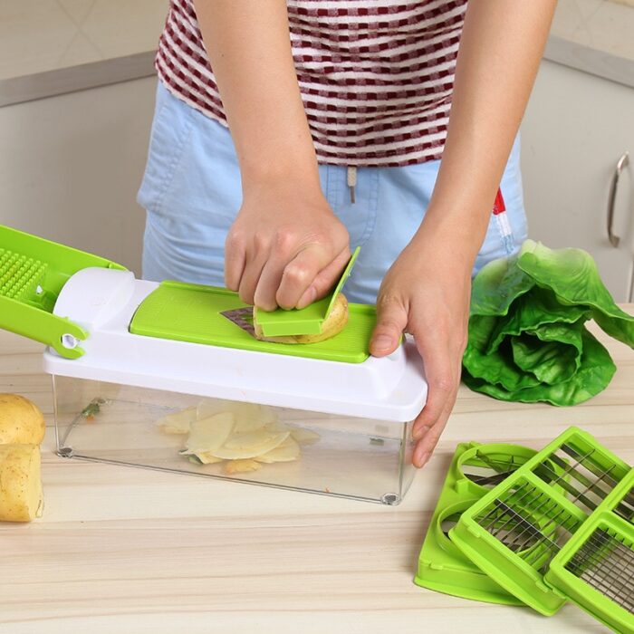 12pcs Set Nicer Dicer Plus Multi-Function Kitchen Tool Vegetables Fruits Dicer Food Slicer Cutter