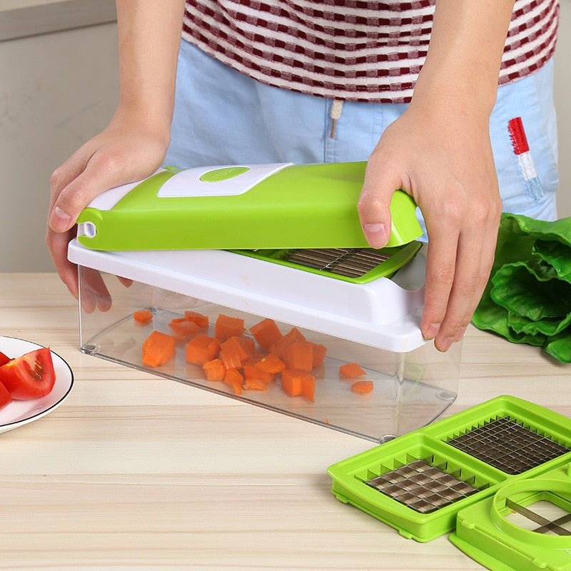 12pcs Set Nicer Dicer Plus Multi-Function Kitchen Tool Vegetables Fruits Dicer Food Slicer Cutter